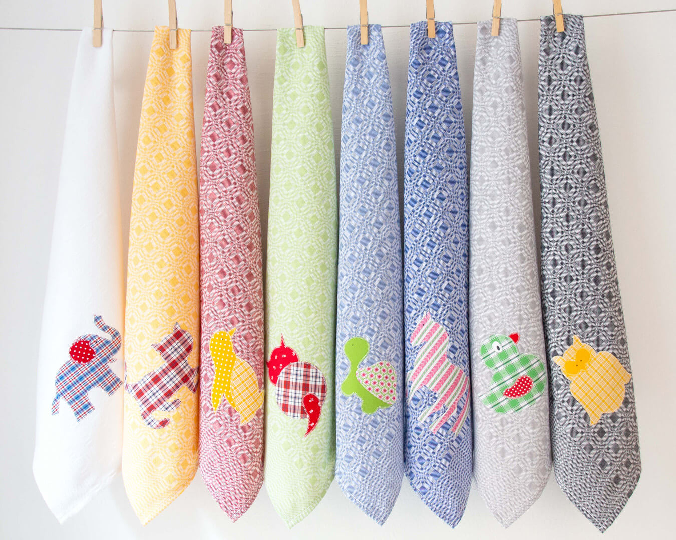 17 GT aufgehaengt Tiere Geschirrtücher mit Tiermotiven