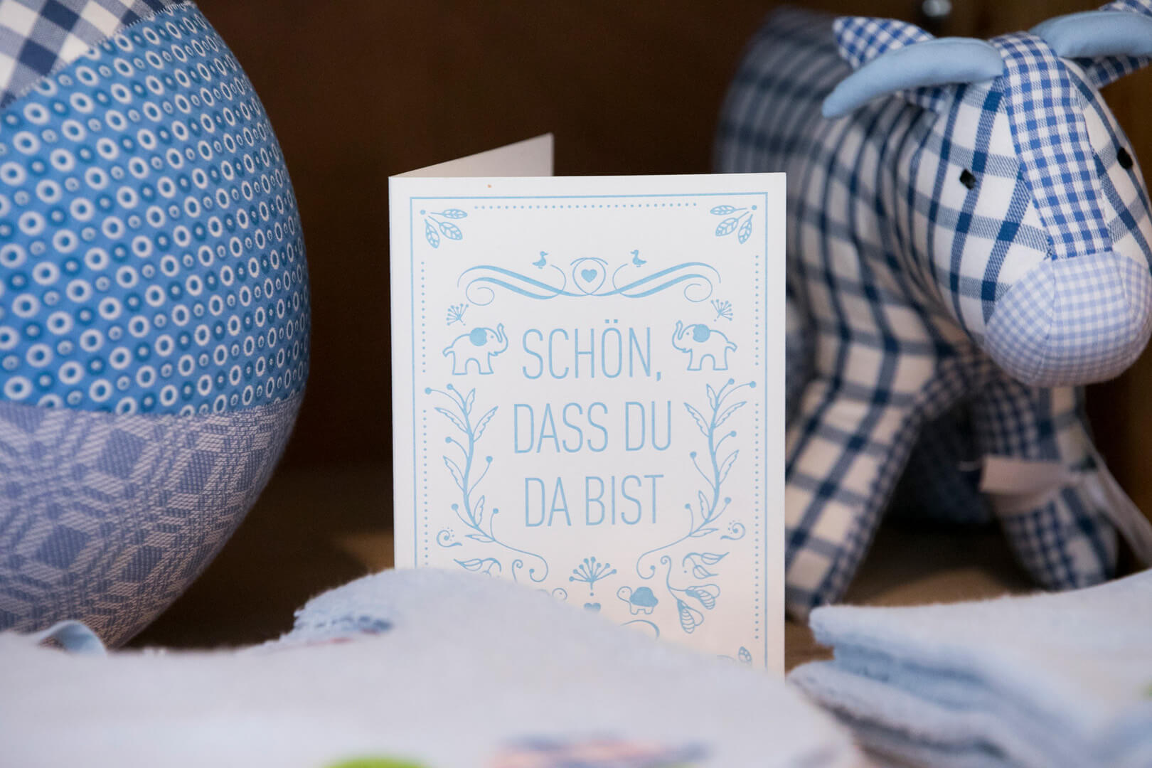 Geschenkkarte blau Kontext