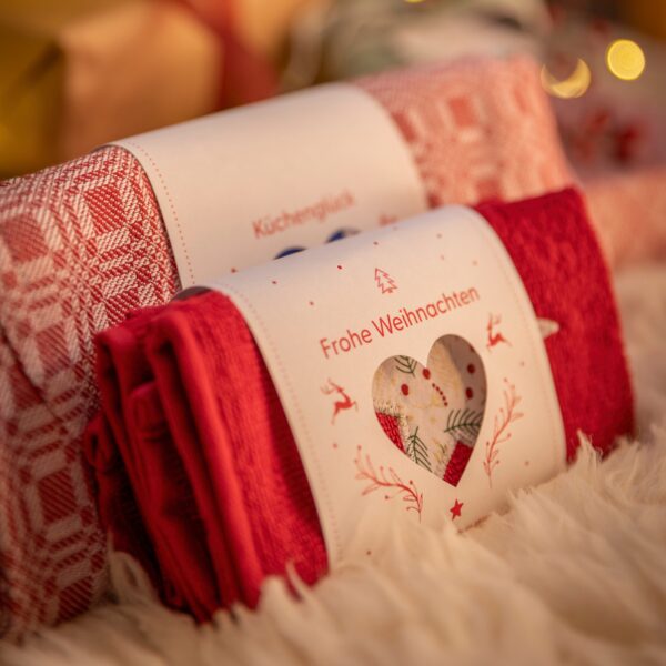 Weihnachtliches Handtuch-Set 30x30cm