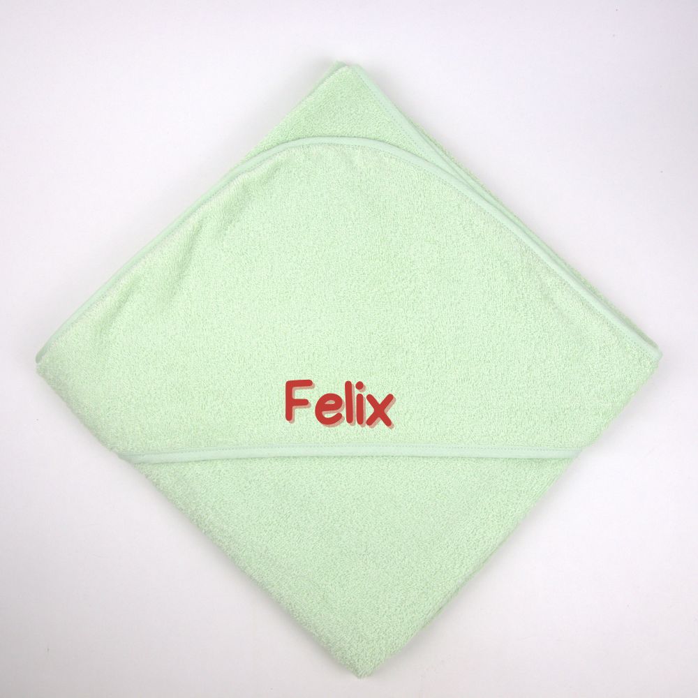 Kapuzenbadetuch mit Stick